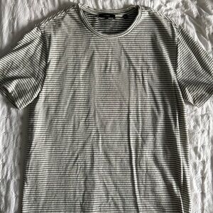 Vince Gray Striped Short Sleeve Tee